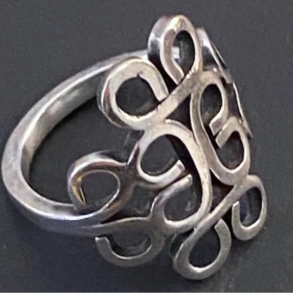 Vintage Taxco Mexico Huge sterling Signed Statement Ring 8